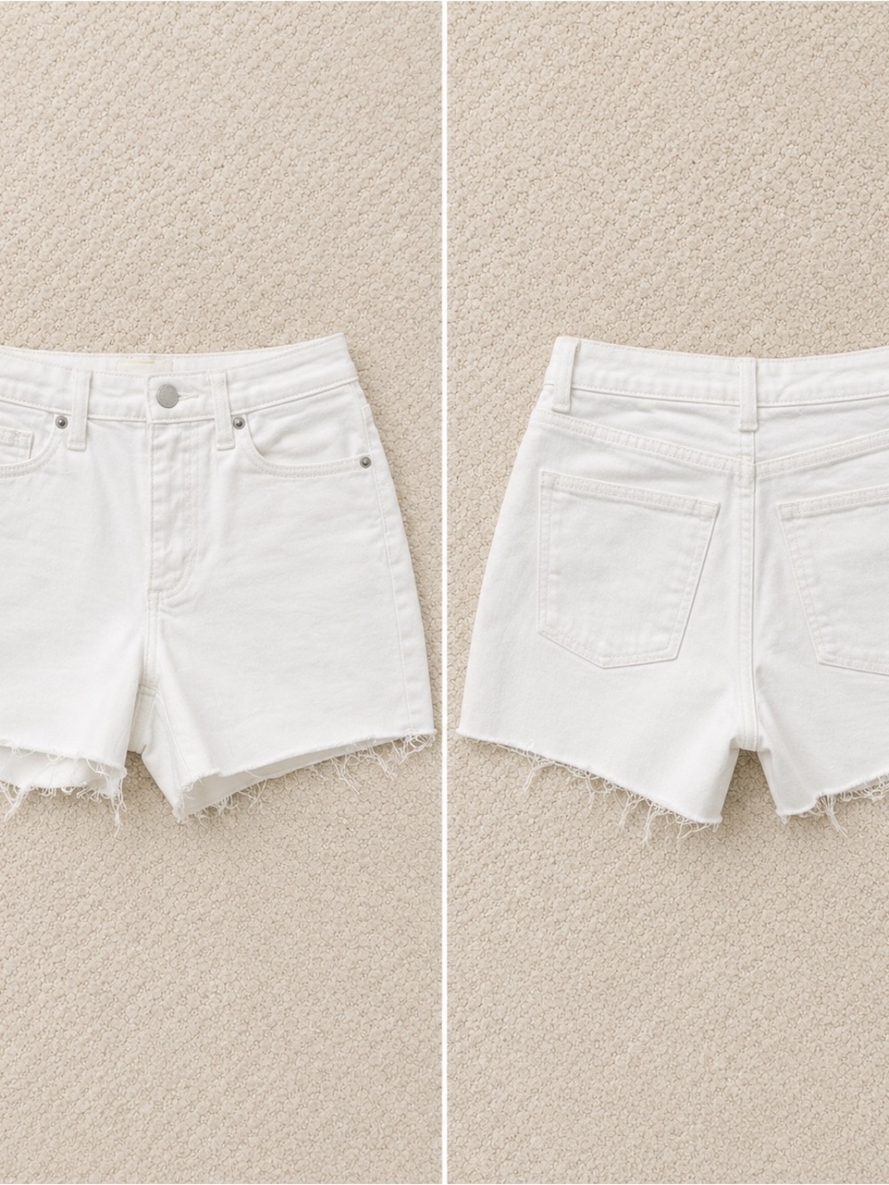 Universal Thread White Denim Frayed-Hem Shorts